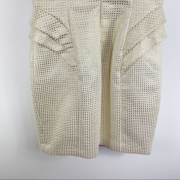 ABS Allen Schwartz‎ Metallic Gold Strapless Cocktail Dress like NEW - Picture 2 of 13